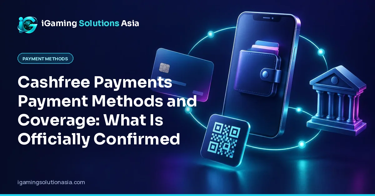 iGaming Solutions Asia cover: Cashfree Payments Payment Methods and Coverage: What Is Officially Confirmed