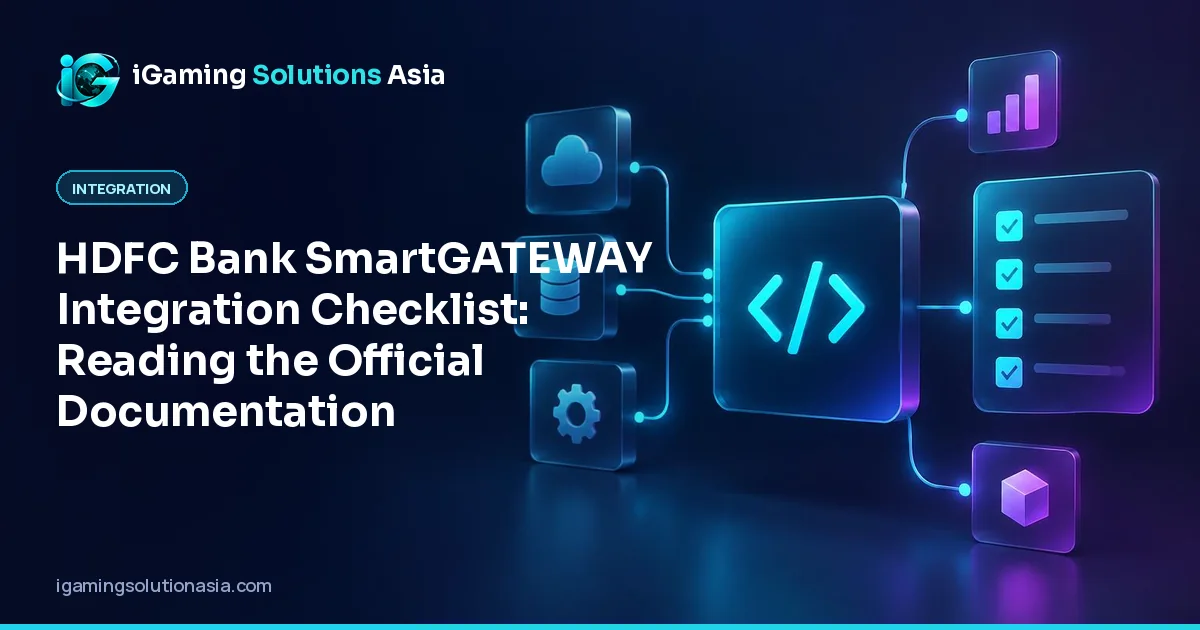 iGaming Solutions Asia cover: HDFC Bank SmartGATEWAY Integration Checklist: Reading the Official Documentation