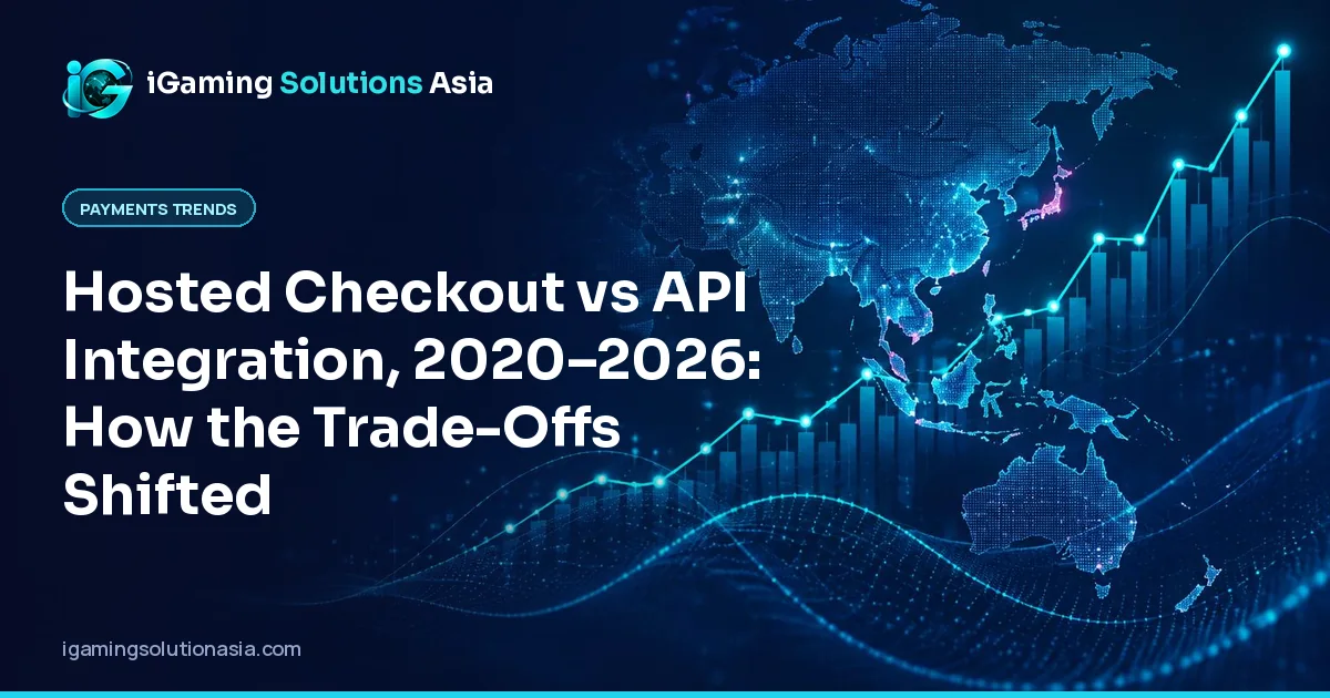 iGaming Solutions Asia cover: Hosted Checkout vs API Integration, 2020–2026: How the Trade-Offs Shifted