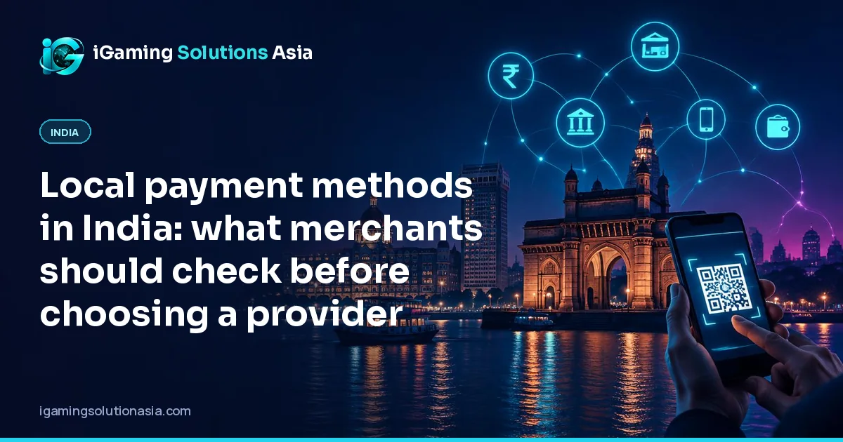 iGaming Solutions Asia cover: Local payment methods in India: what merchants should check before choosing a provider