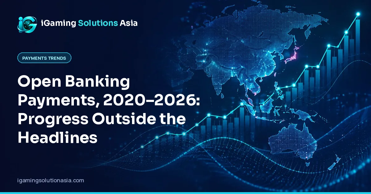 iGaming Solutions Asia cover: Open Banking Payments, 2020–2026: Progress Outside the Headlines